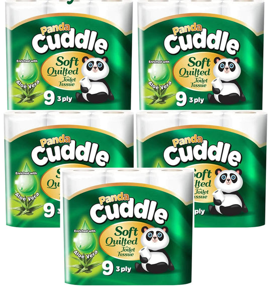 Panda Cuddle Toilet Rolls (Aloe Vera)  45 rolls